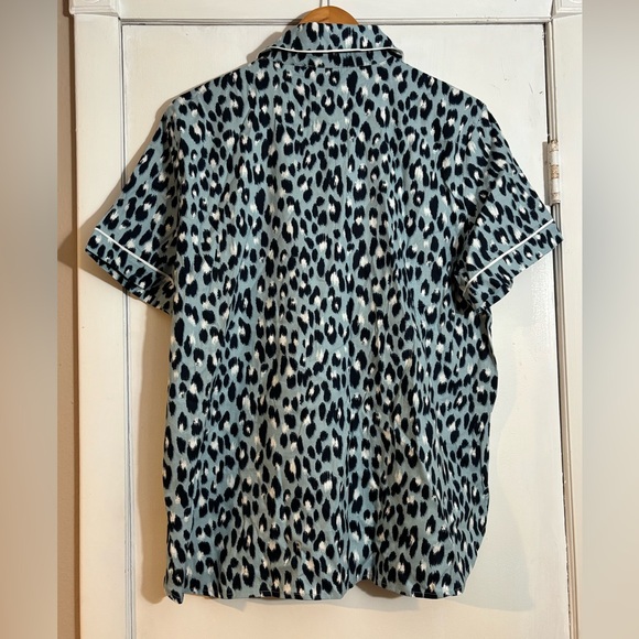 Loft Blue Leopard Print Pajama Top - Picture 7 of 7